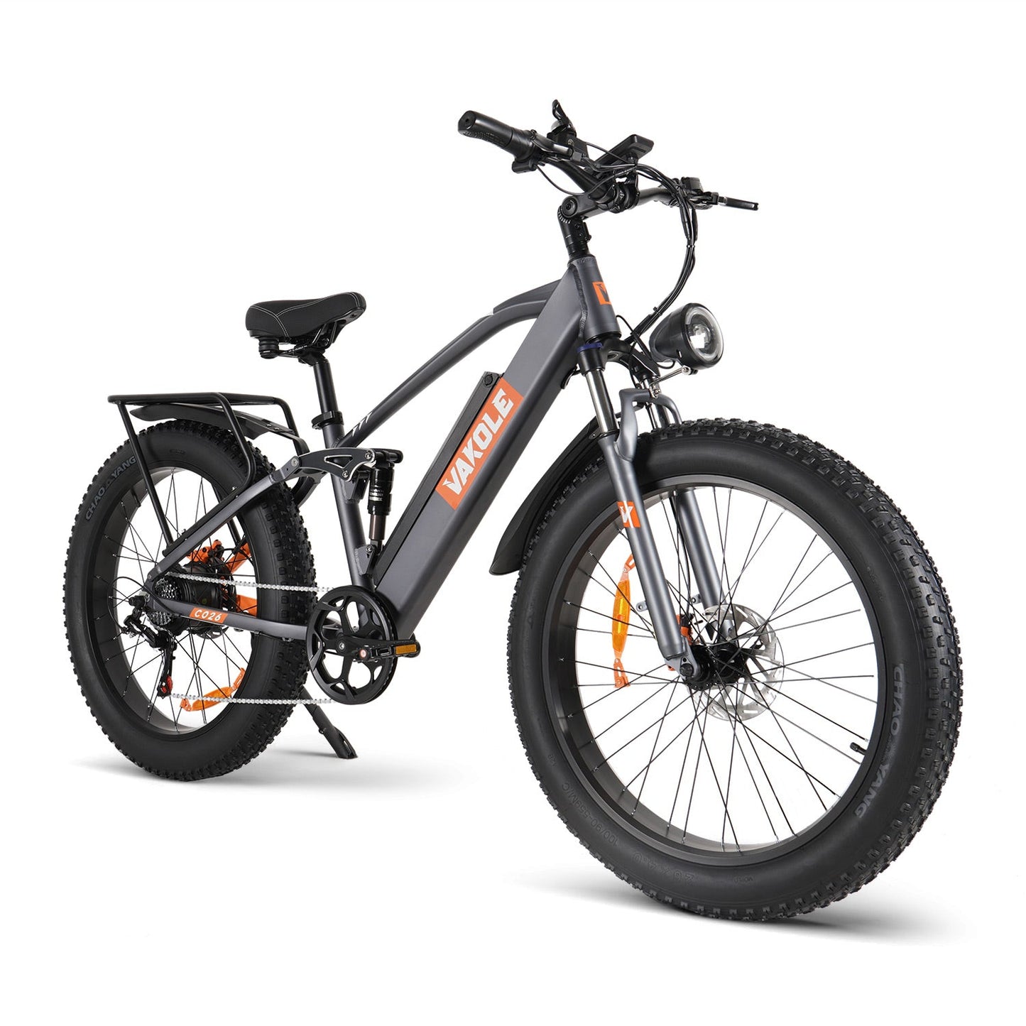 Vakole CO26 750W 26" Fat Bike 768Wh Full Suspension E-Mountain Bike 48V 16Ah Battery