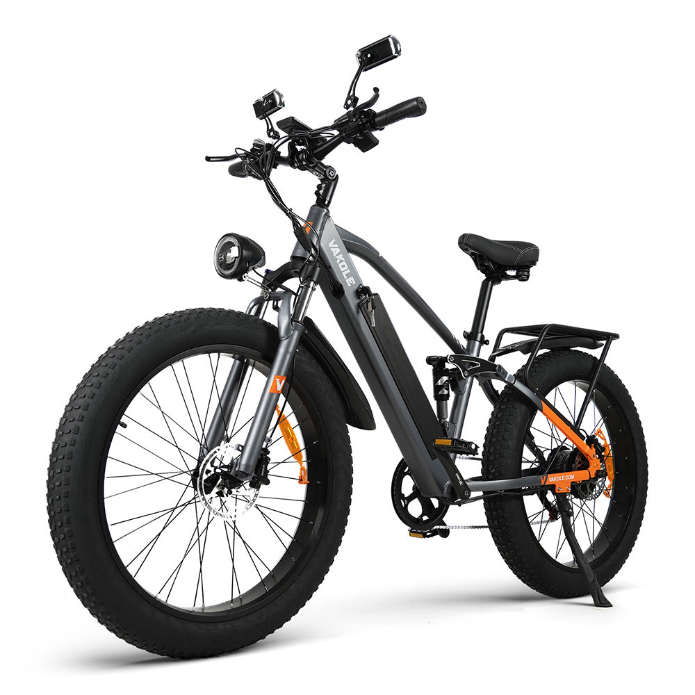 Vakole CO26 750W 26" Fat Bike 768Wh Full Suspension E-Mountain Bike 48V 16Ah Battery